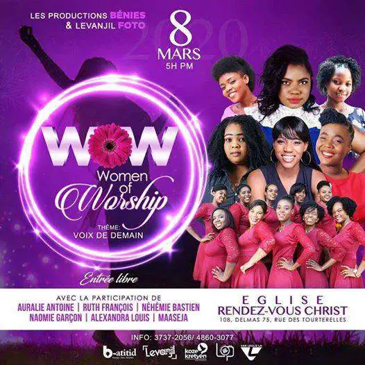  #Vwa #demen;  #nouvo #tèm #WOW (Women Of Worship) #konsè a
